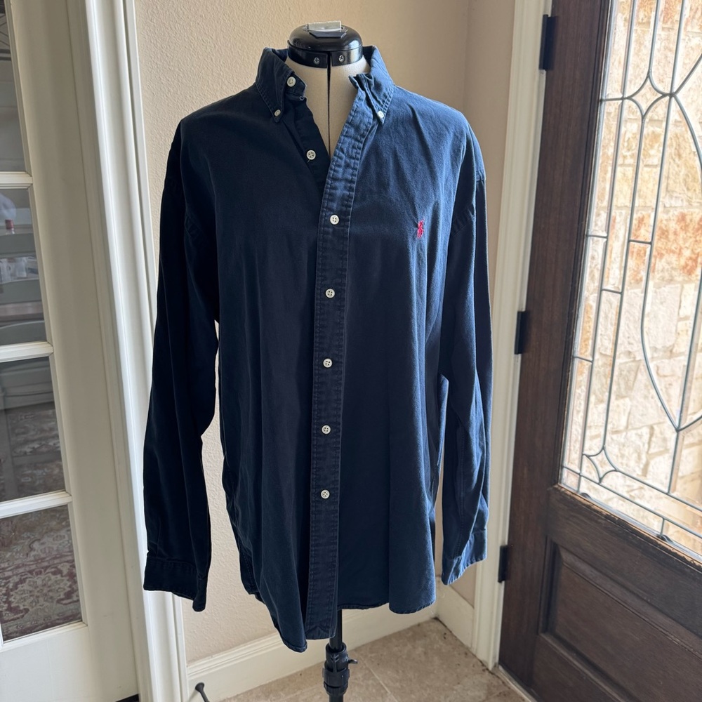 Ralph Lauren Blake classic button down shirt, navy blue, size L
